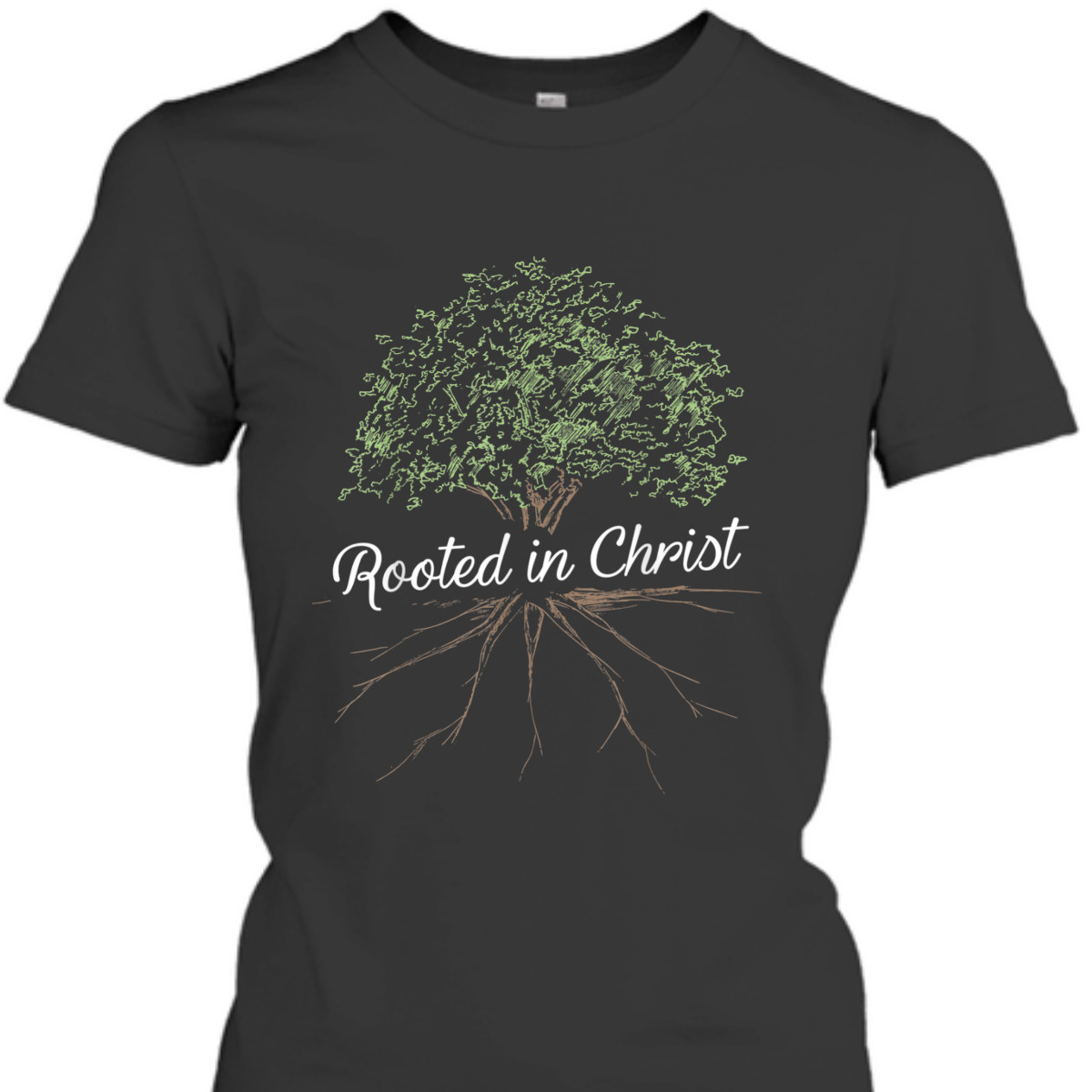 Rooted In Christ T-Shirt Christian Religious Gift