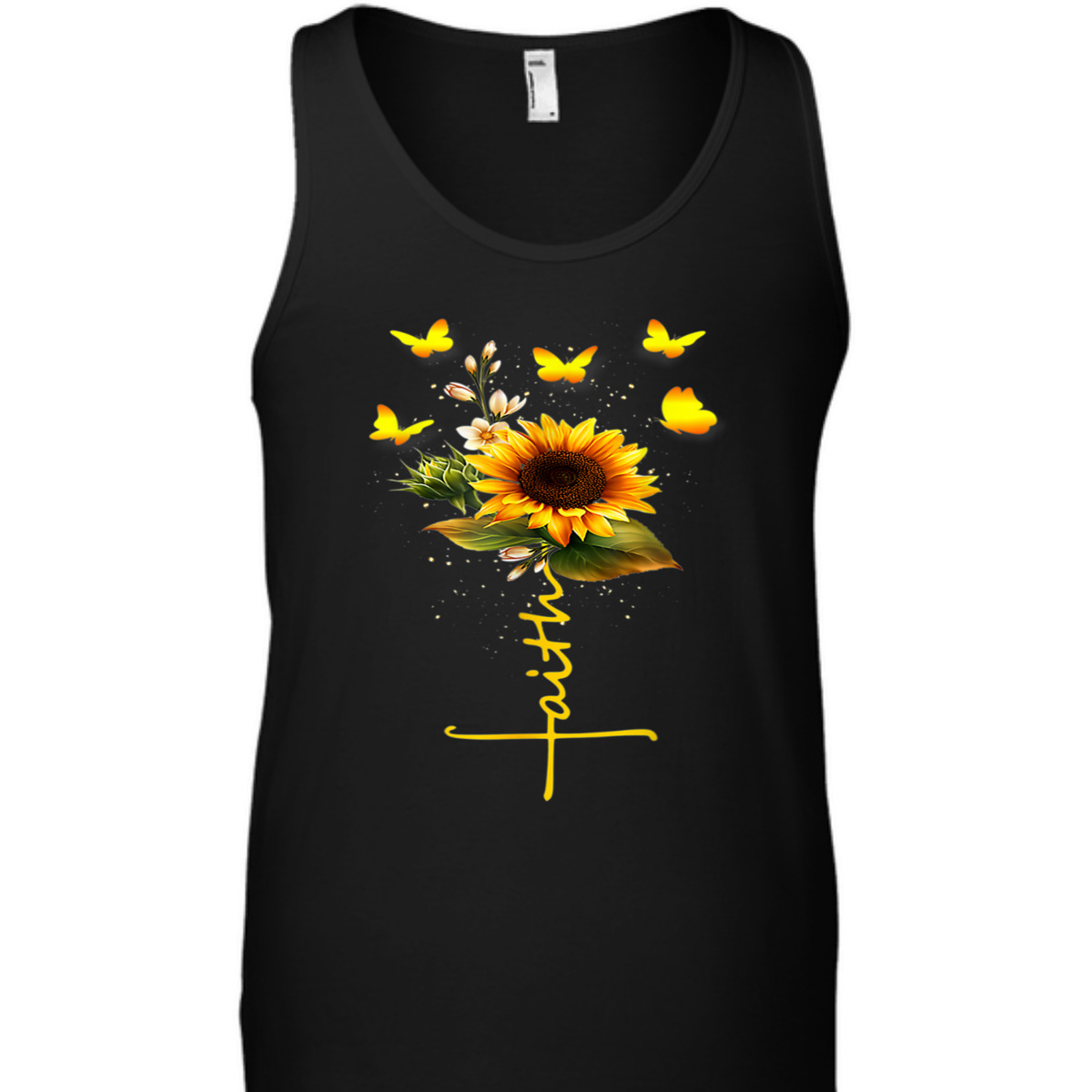 Vintage Faith T-Shirt Christian Cross And Sunflower Butterflies Flowers Vintage Faith T-Shirt Christian Cross And Sunflower Butterflies Flowers
