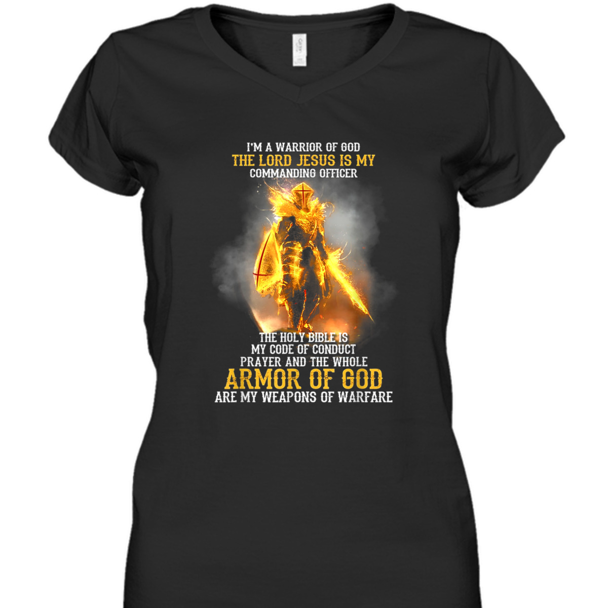 I'm A Warrior Of God The Lord Jesus Is My Commanding Officer T-Shirt Armor Of God Religious Gift I'm A Warrior Of God The Lord Jesus Is My Commanding Officer T-Shirt Armor Of God Religious Gift