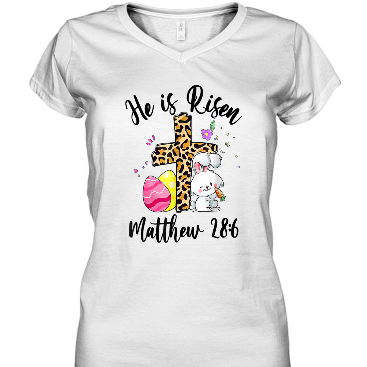 Matthew 28:6 T-Shirt He Is Risen Jesus Christian Floral Leopard Cross Matthew 28:6 T-Shirt He Is Risen Jesus Christian Floral Leopard Cross