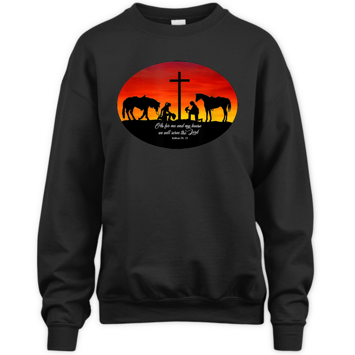 Bible Verse T-Shirt Joshua 24:15 Christian Cowboy We Will Serve The Lord