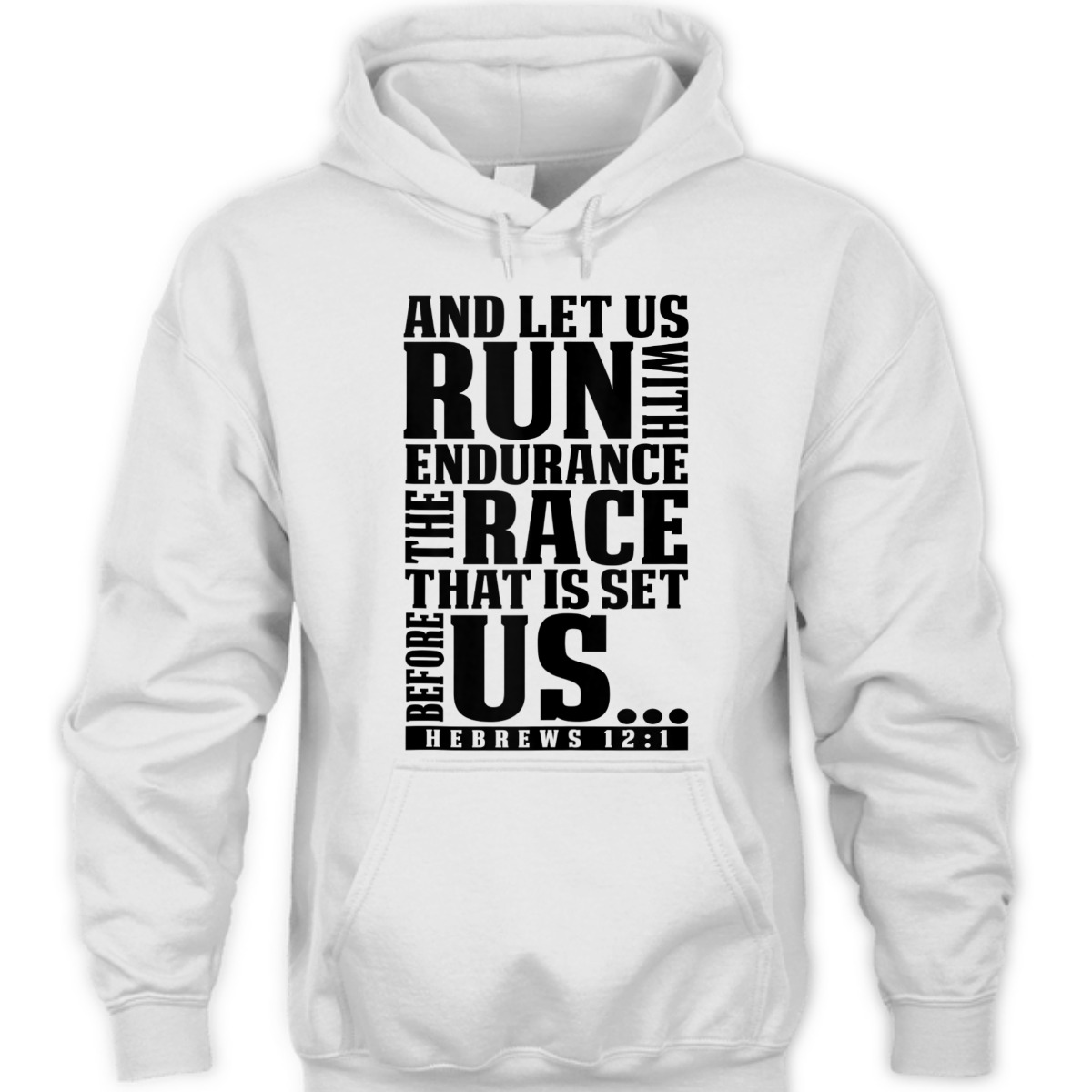 Bible Verse T-Shirt Let Us Run With Endurance Hebrews 12:1 Christian Racers Religious Gift