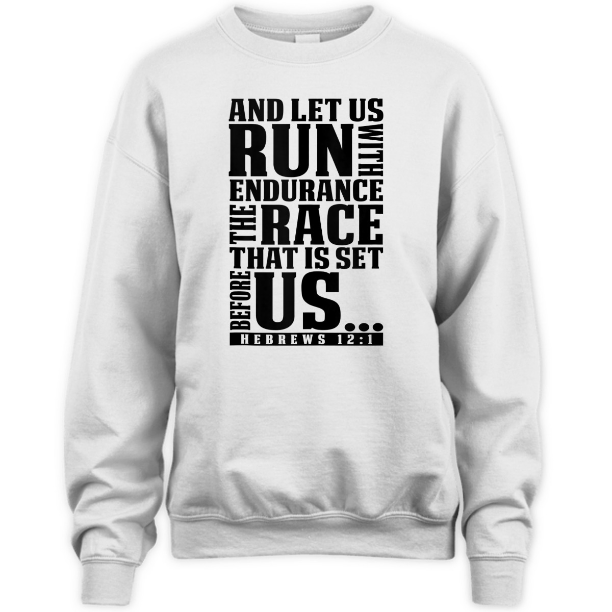 Bible Verse T-Shirt Let Us Run With Endurance Hebrews 12:1 Christian Racers Religious Gift