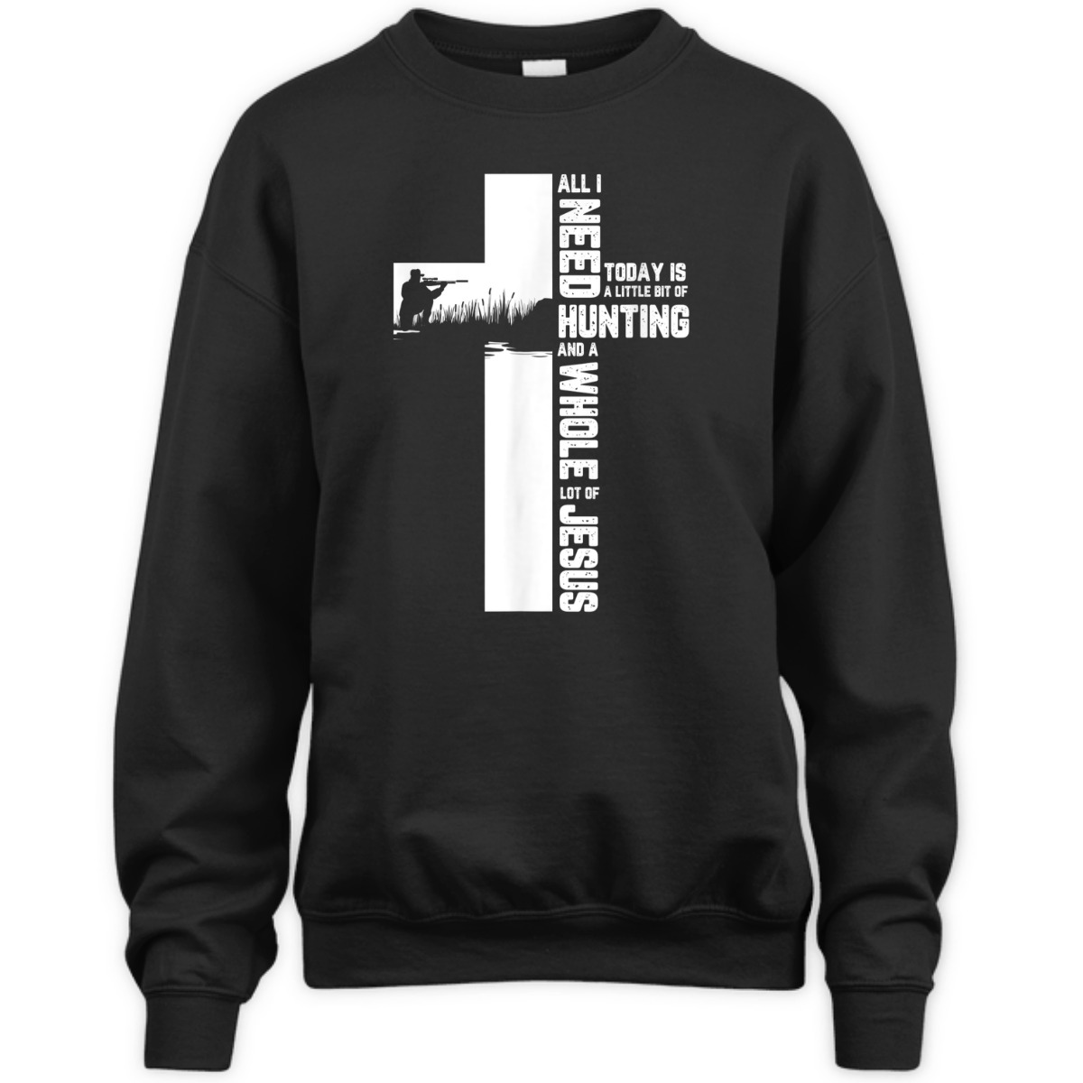 Hunting And A Whole Lot Of Jesus Christian Cross Religious T-Shirt