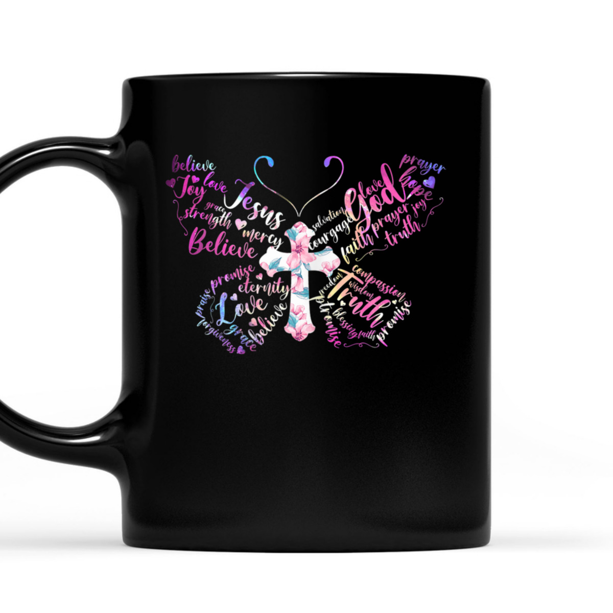 Butterfly Prayer Jesus Christian Cross Floral T-Shirt Butterfly Prayer Jesus Christian Cross Floral T-Shirt