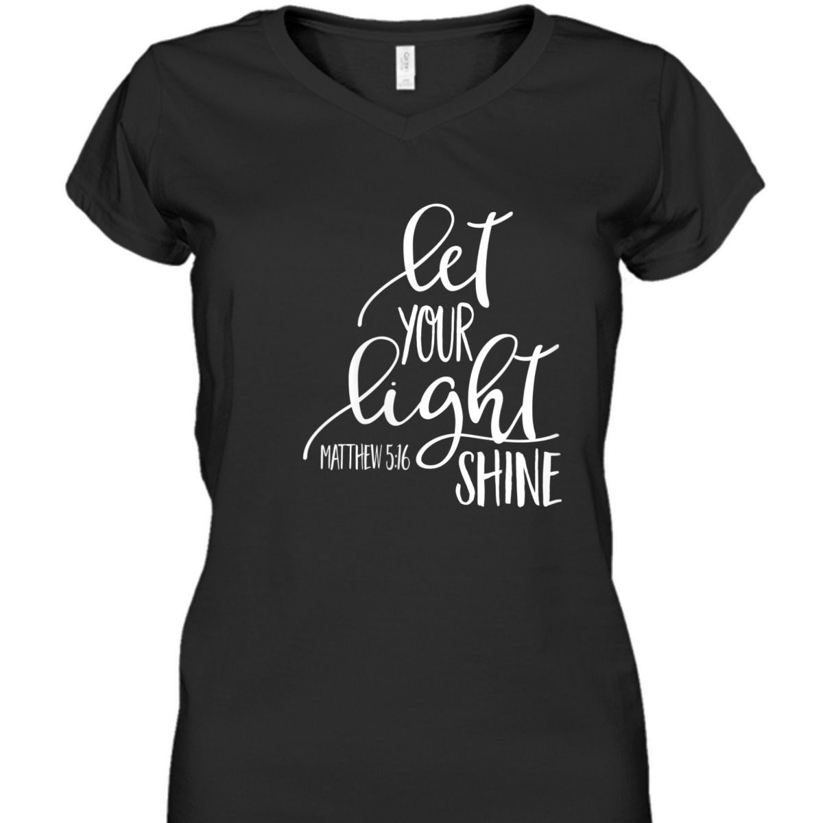 Matthew 5:16 Bible Verse T-Shirt Let Your Light Shine