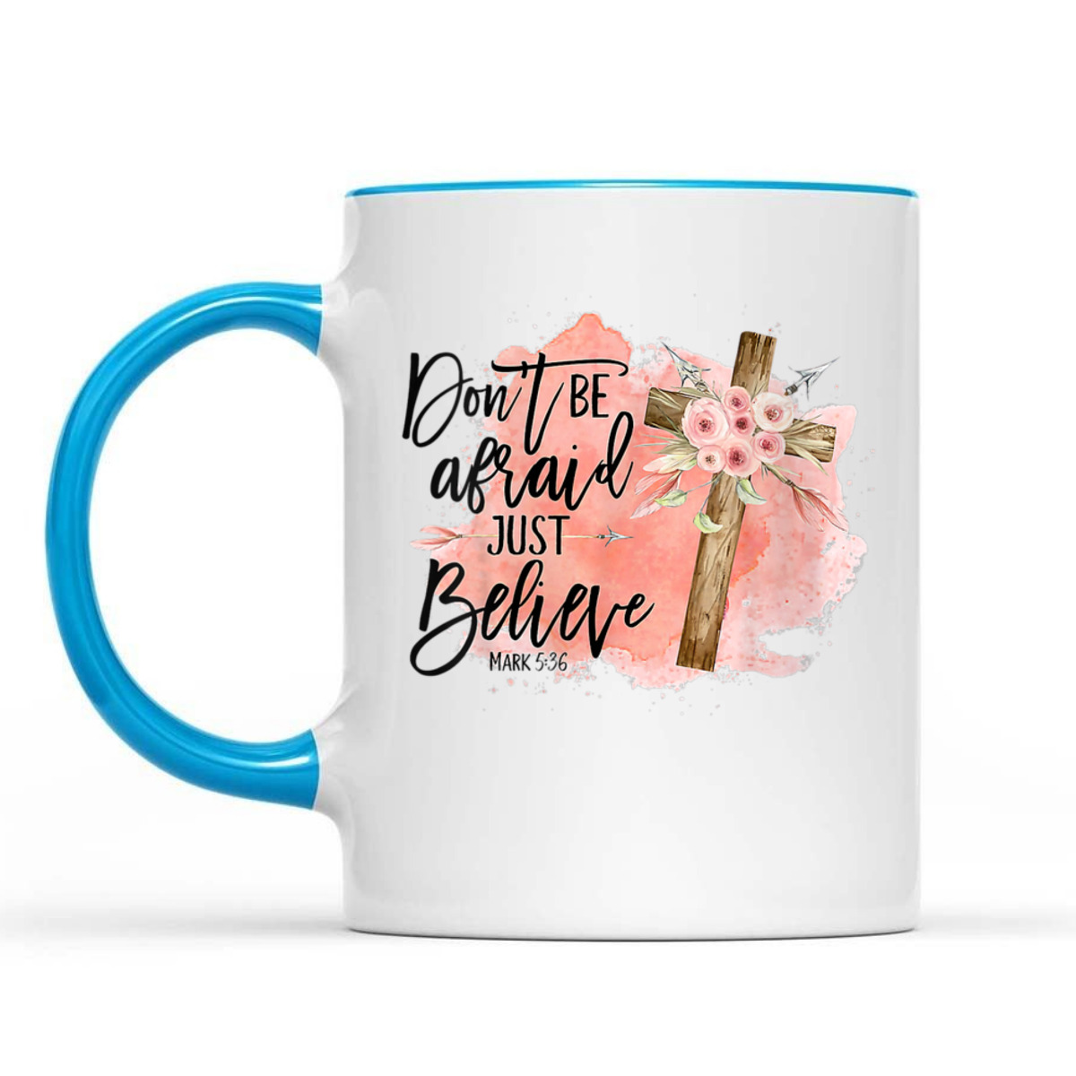 Floral Christian Cross Don't Be Afraid Just Believe Mark 5:36 Bible Verse T-Shirt Floral Christian Cross Don't Be Afraid Just Believe Mark 5:36 Bible Verse T-Shirt