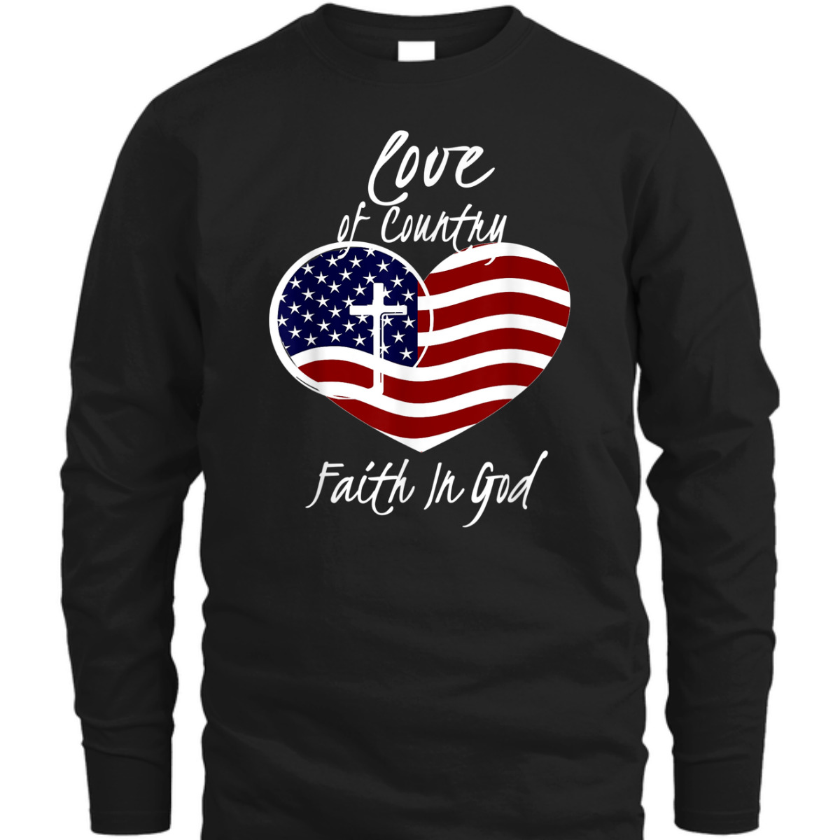 Patriotic Christian American Flag Love Of Country Faith In God T-Shirt