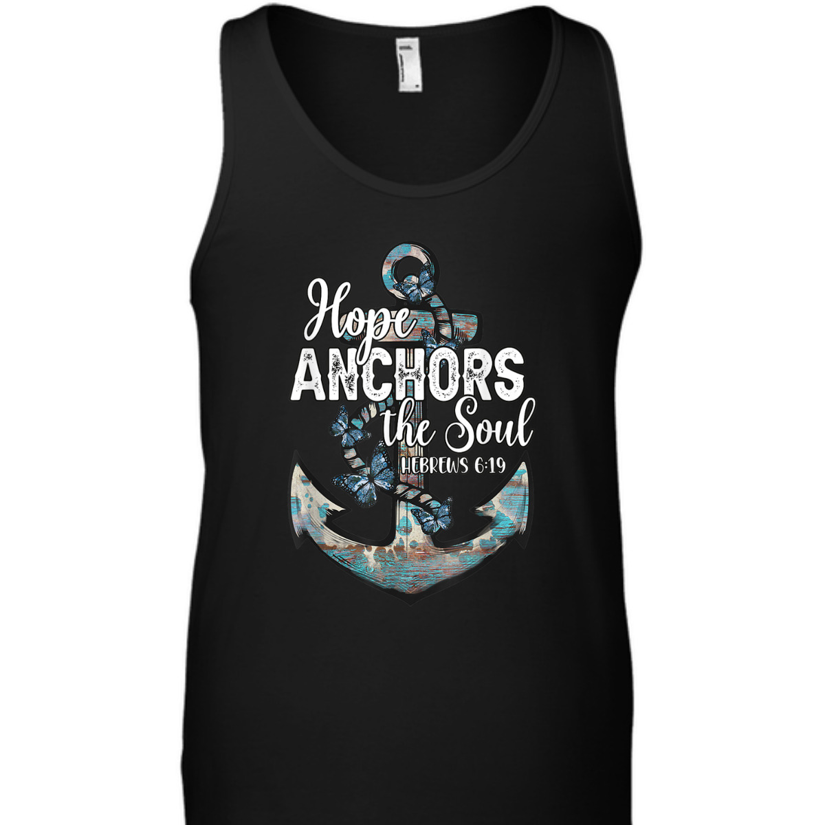 Bible Verse T-Shirt Hope Anchors The Soul Hebrews 619 Christian Cross Religious Gift