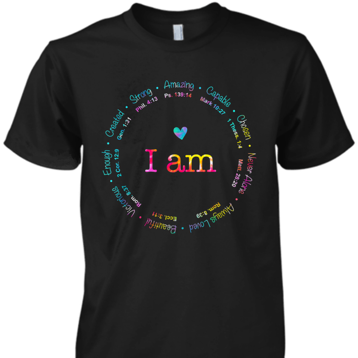 Tie Dye I Am Inspiration Bible Verse T-Shirt Christian Religious Gift Tie Dye I Am Inspiration Bible Verse T-Shirt Christian Religious Gift
