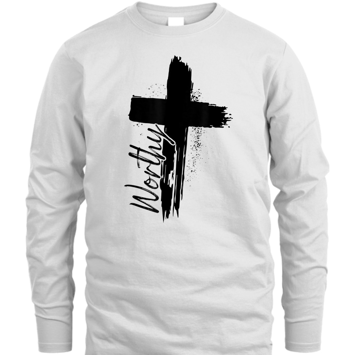 Worthy T-Shirt Cross Christian Faith God Lover Religious Gift