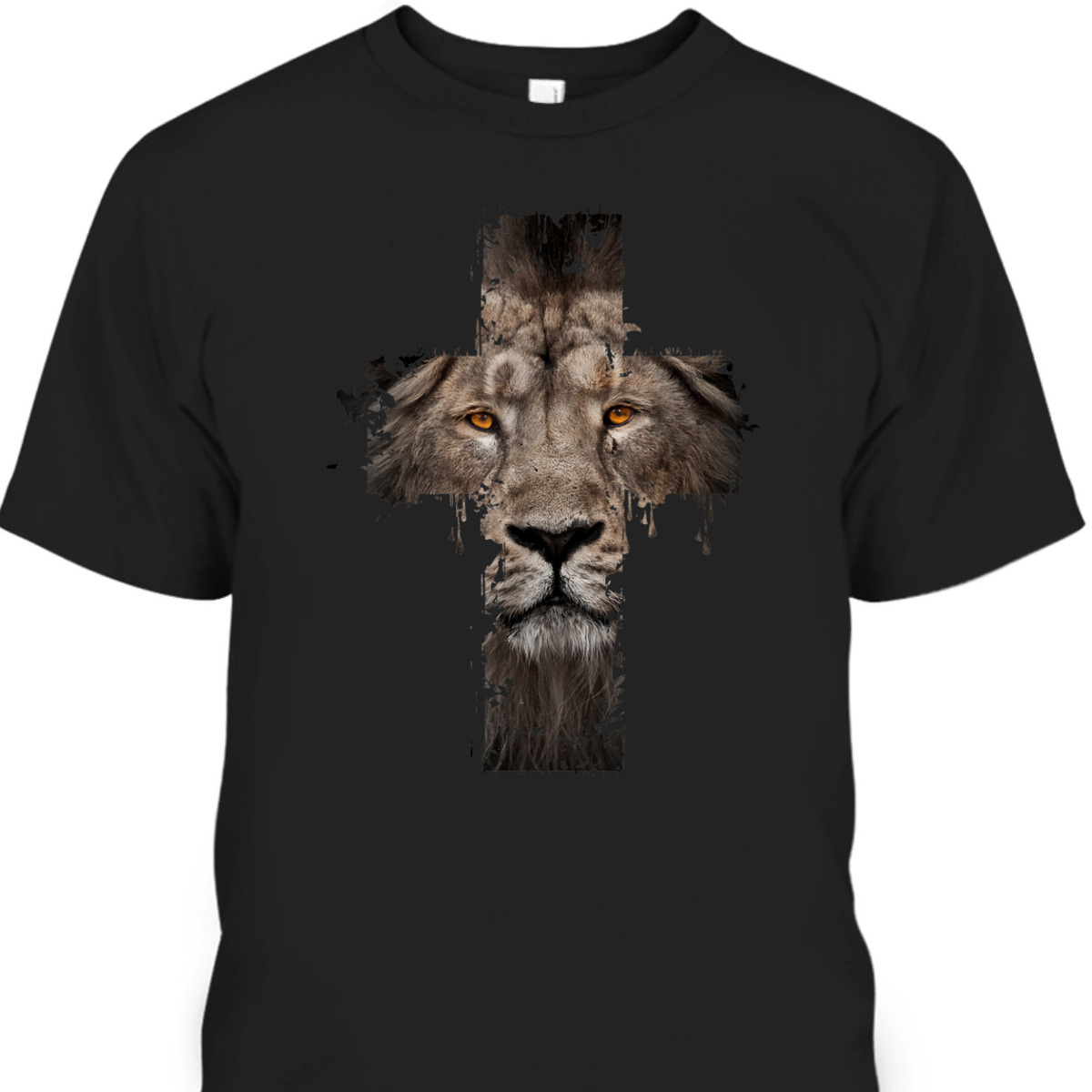 Religious Jesus The Lion Of Judah Cross Retro T-Shirt Religious Jesus The Lion Of Judah Cross Retro T-Shirt