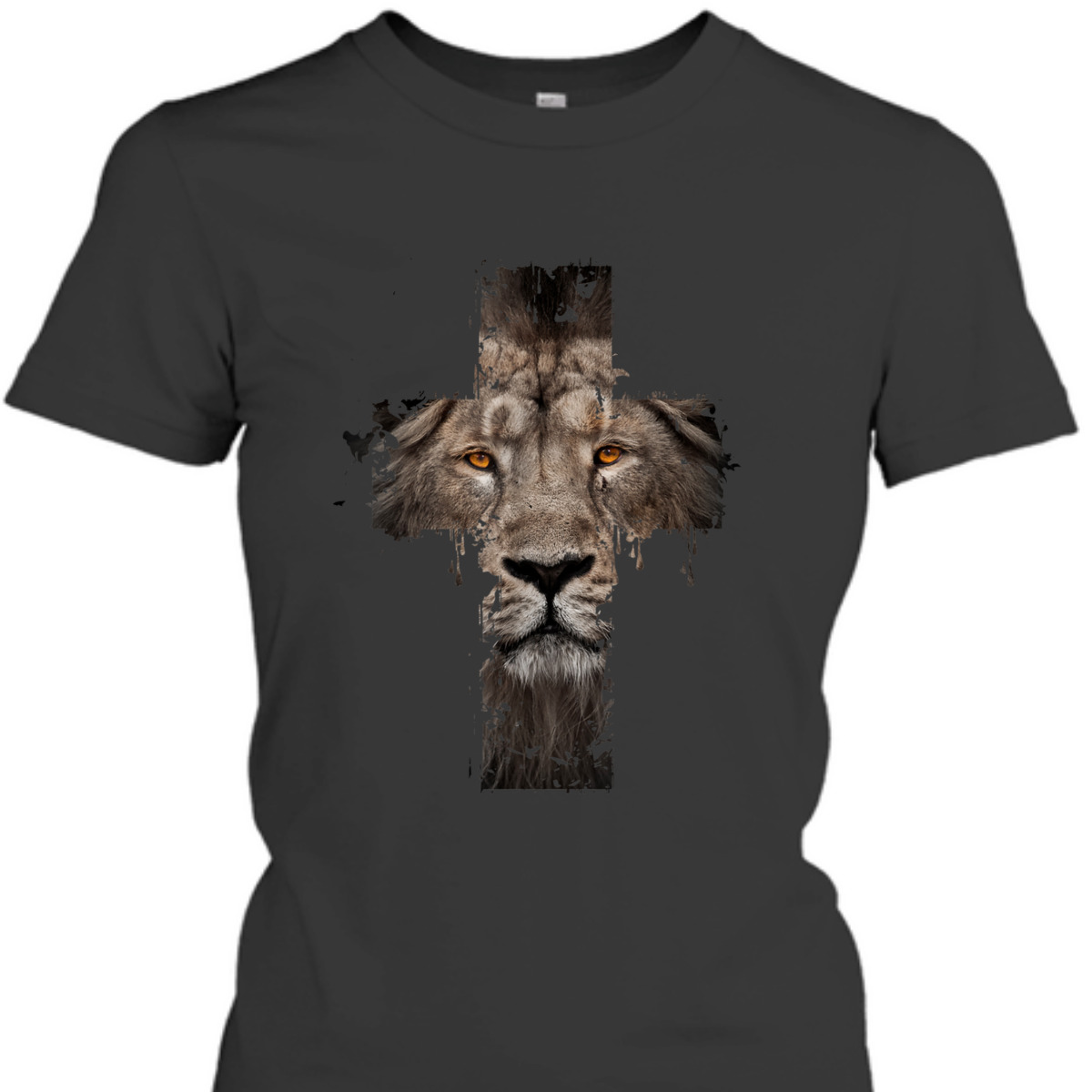 Religious Jesus The Lion Of Judah Cross Retro T-Shirt