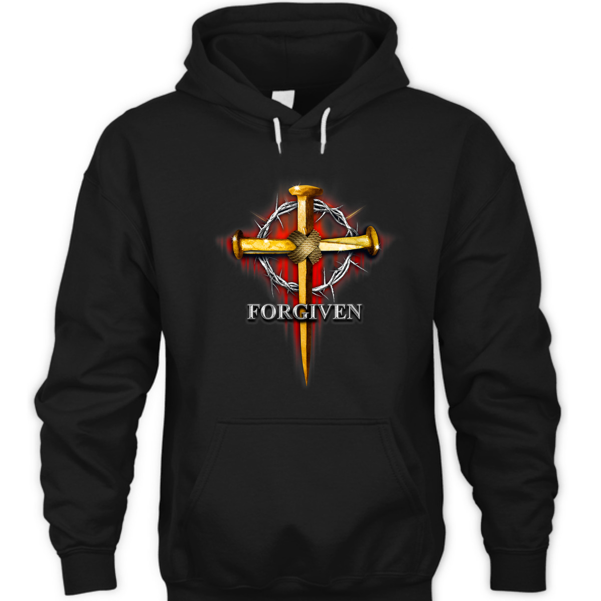 Nails And Crown Of Thorn Jesus Cross Forgiven T-Shirt