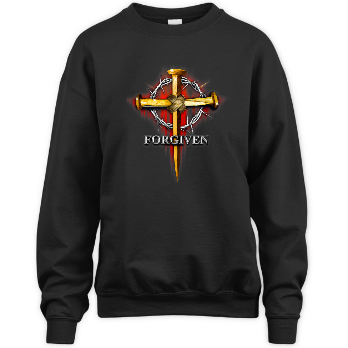 Nails And Crown Of Thorn Jesus Cross Forgiven T-Shirt Nails And Crown Of Thorn Jesus Cross Forgiven T-Shirt