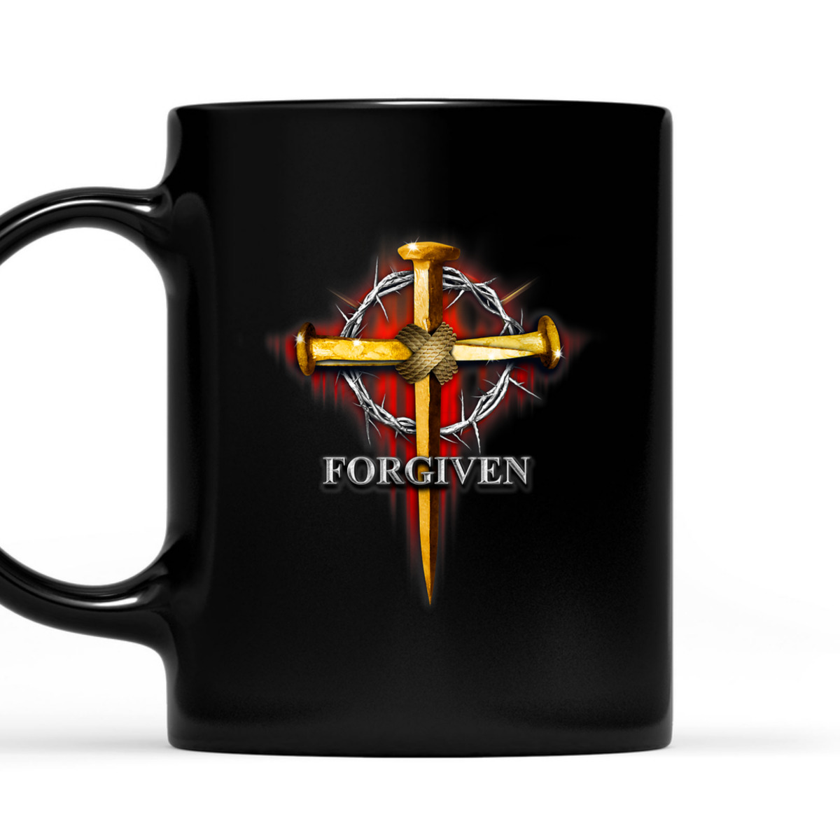 Nails And Crown Of Thorn Jesus Cross Forgiven T-Shirt