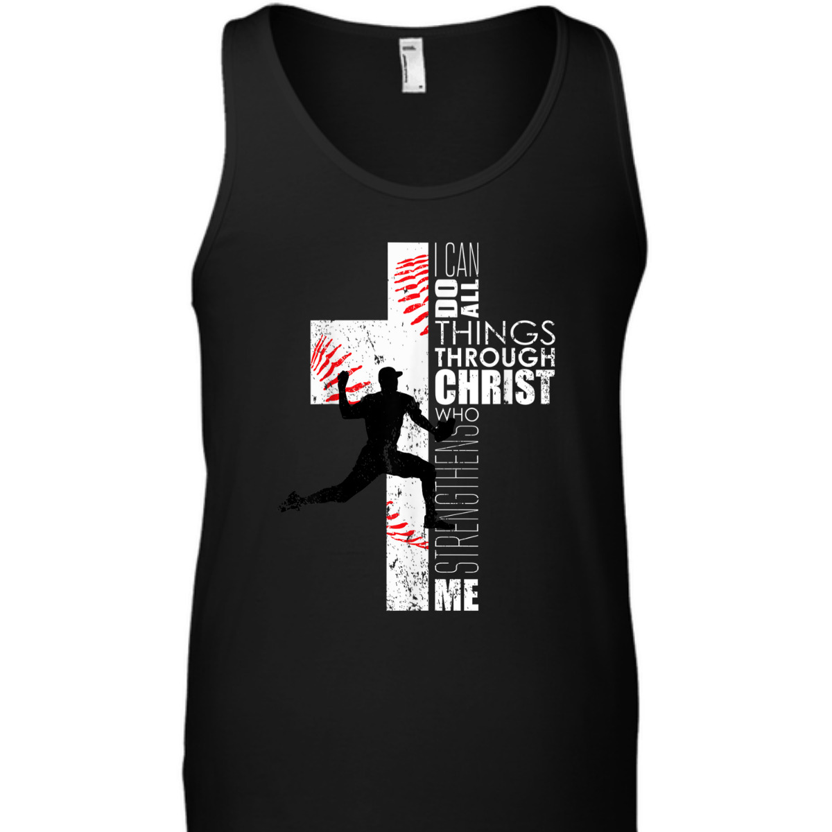 I Can Do All Things Through Christ Philippians 413 Bible Verse T-Shirt Christian Baseball Pitcher