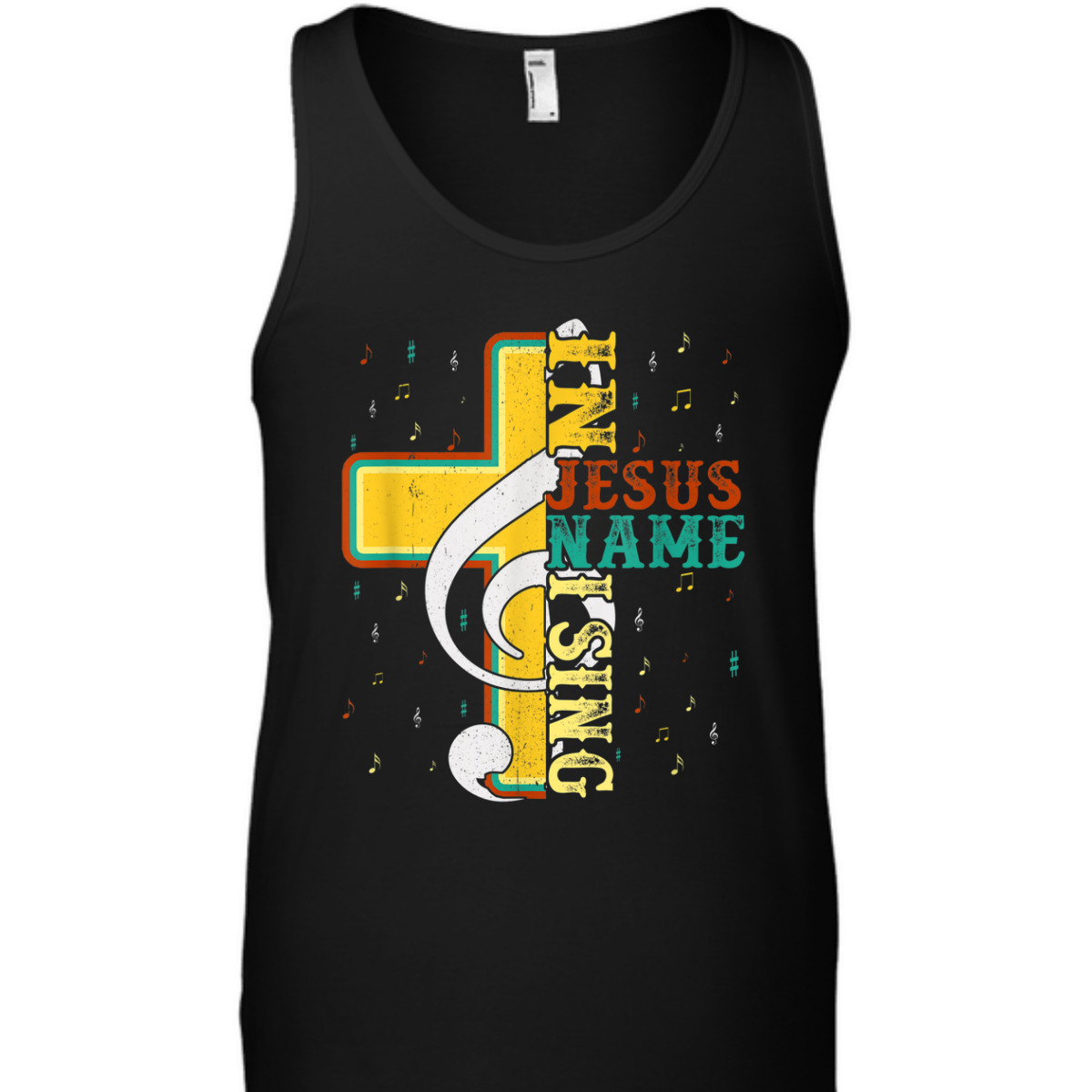 In Jesus Name I Sing T-Shirt Music Note Cross Vintage Gift In Jesus Name I Sing T-Shirt Music Note Cross Vintage Gift