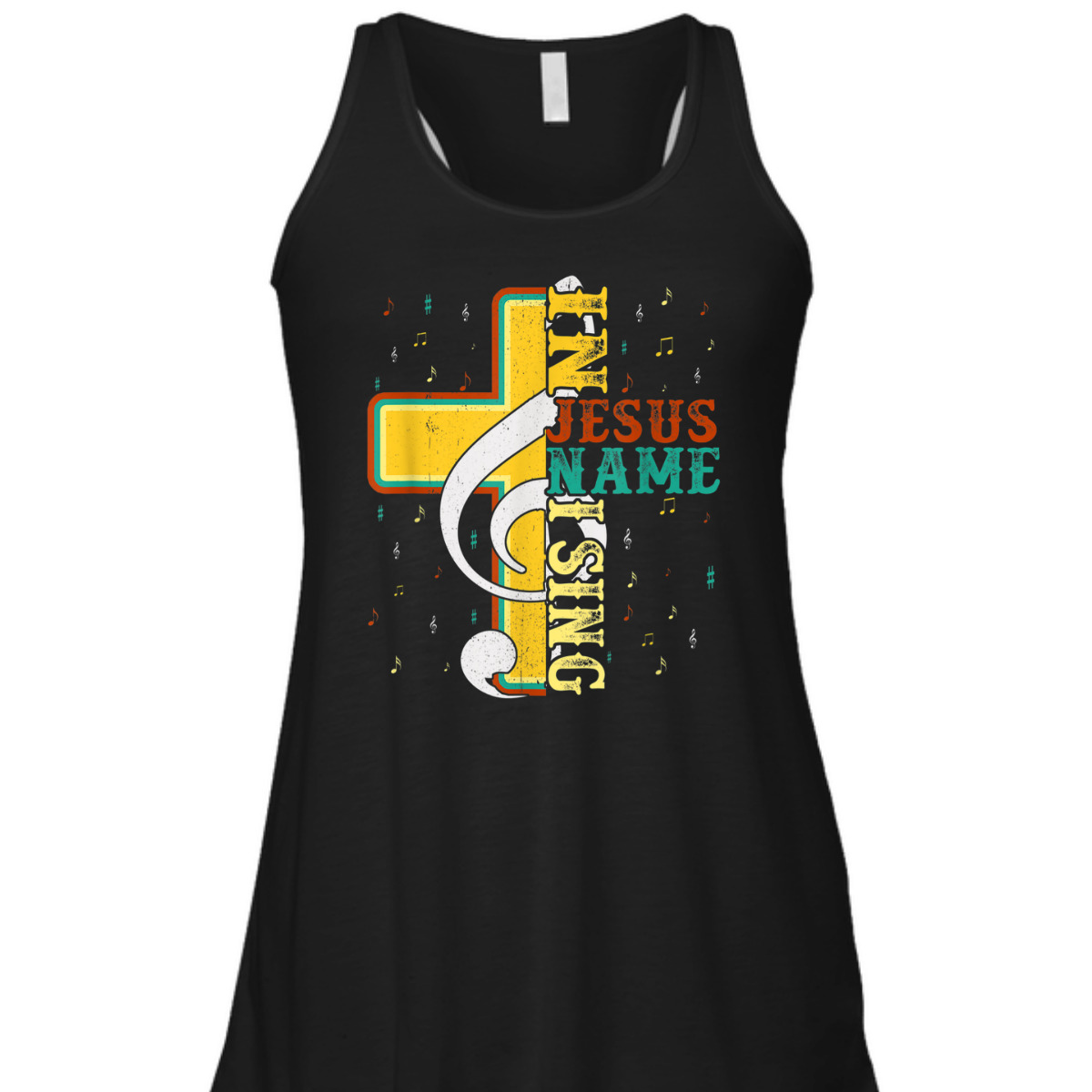 In Jesus Name I Sing T-Shirt Music Note Cross Vintage Gift In Jesus Name I Sing T-Shirt Music Note Cross Vintage Gift