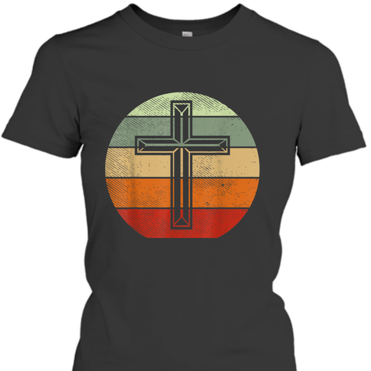 Jesus Retro Cross Christ God Faith Religious Christian T-Shirt