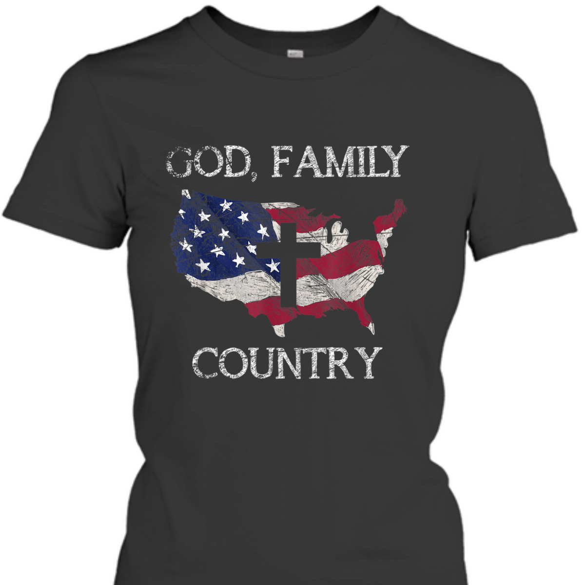 God Family Country T-Shirt Christian Cross 4th Of July God Family Country T-Shirt Christian Cross 4th Of July