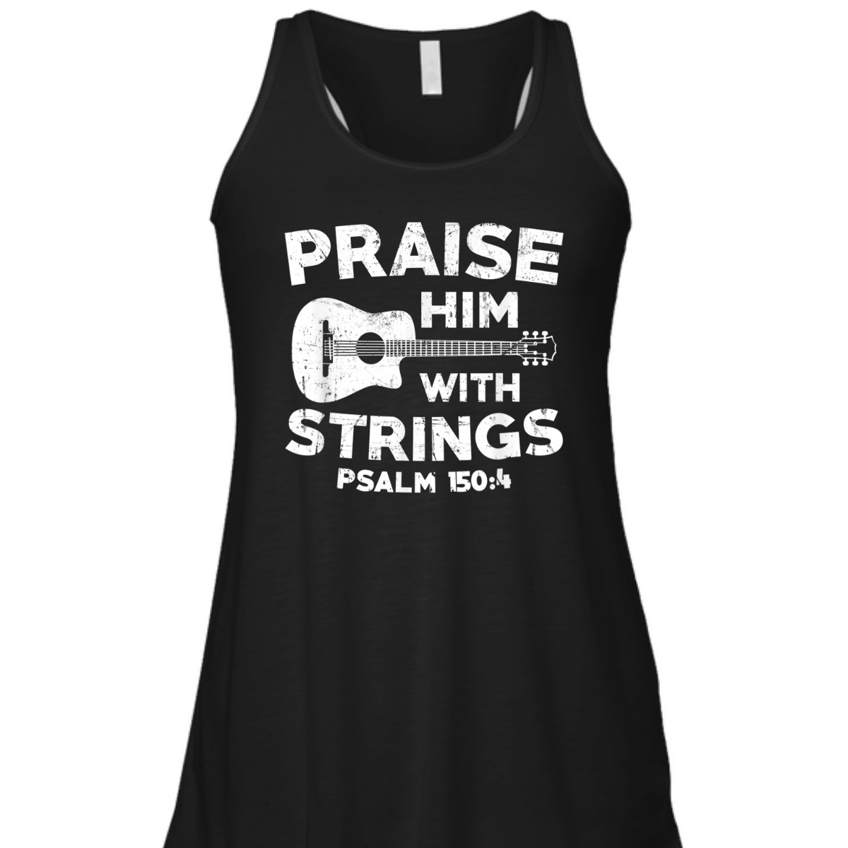 Guitar Bass Praise Him With Strings Psalm 150:4 Christian Bible Verse T-Shirt