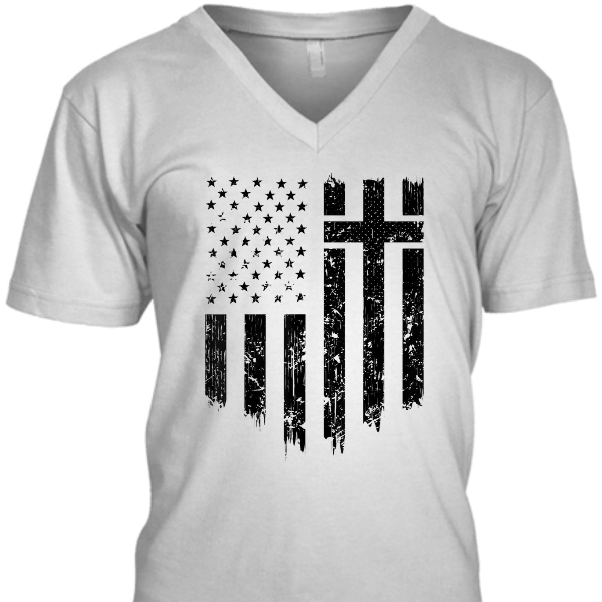 Vintage Distressed USA Flag 4th Of July Independence Day T-Shirt With Christian Cross Vintage Distressed USA Flag 4th Of July Independence Day T-Shirt With Christian Cross