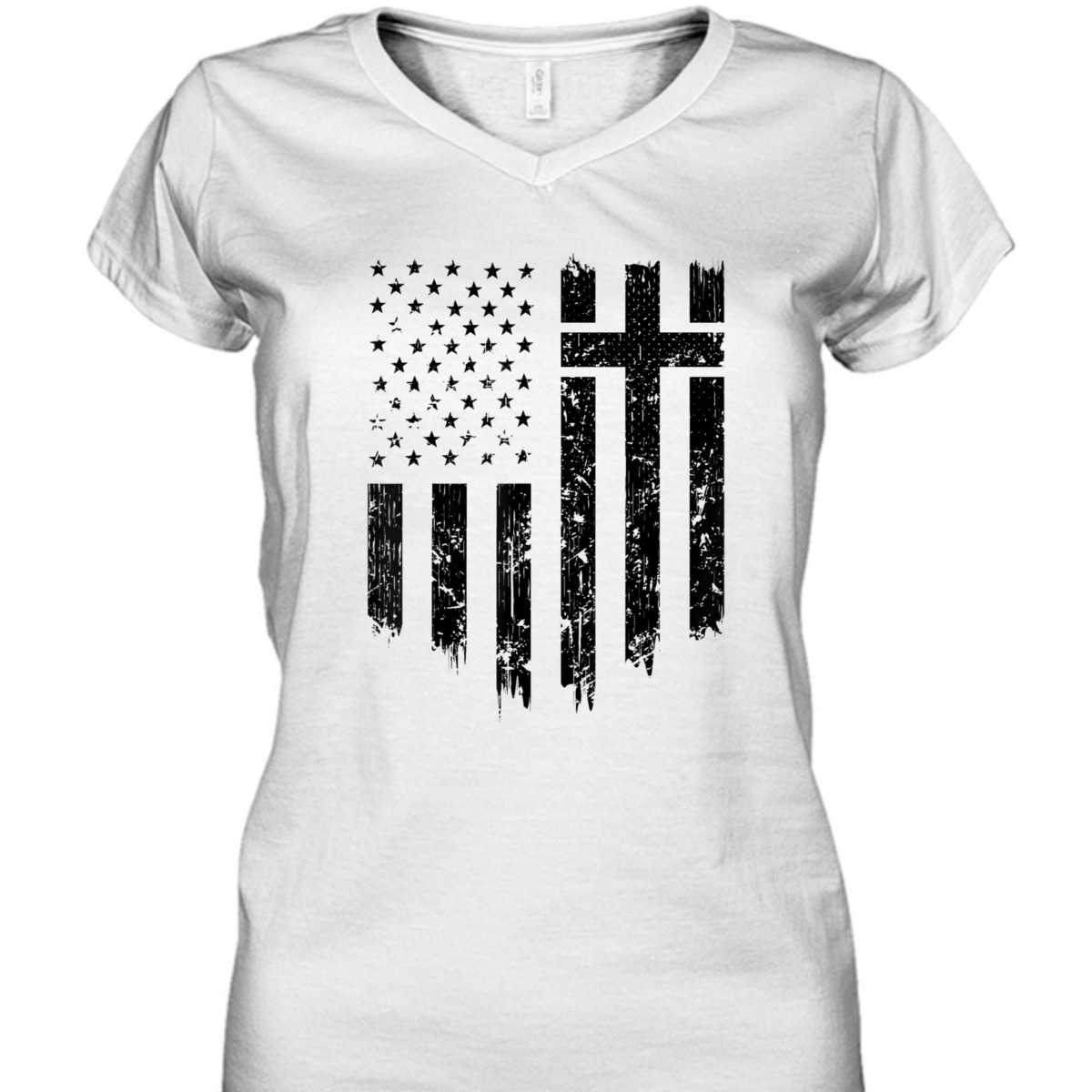Vintage Distressed USA Flag 4th Of July Independence Day T-Shirt With Christian Cross Vintage Distressed USA Flag 4th Of July Independence Day T-Shirt With Christian Cross