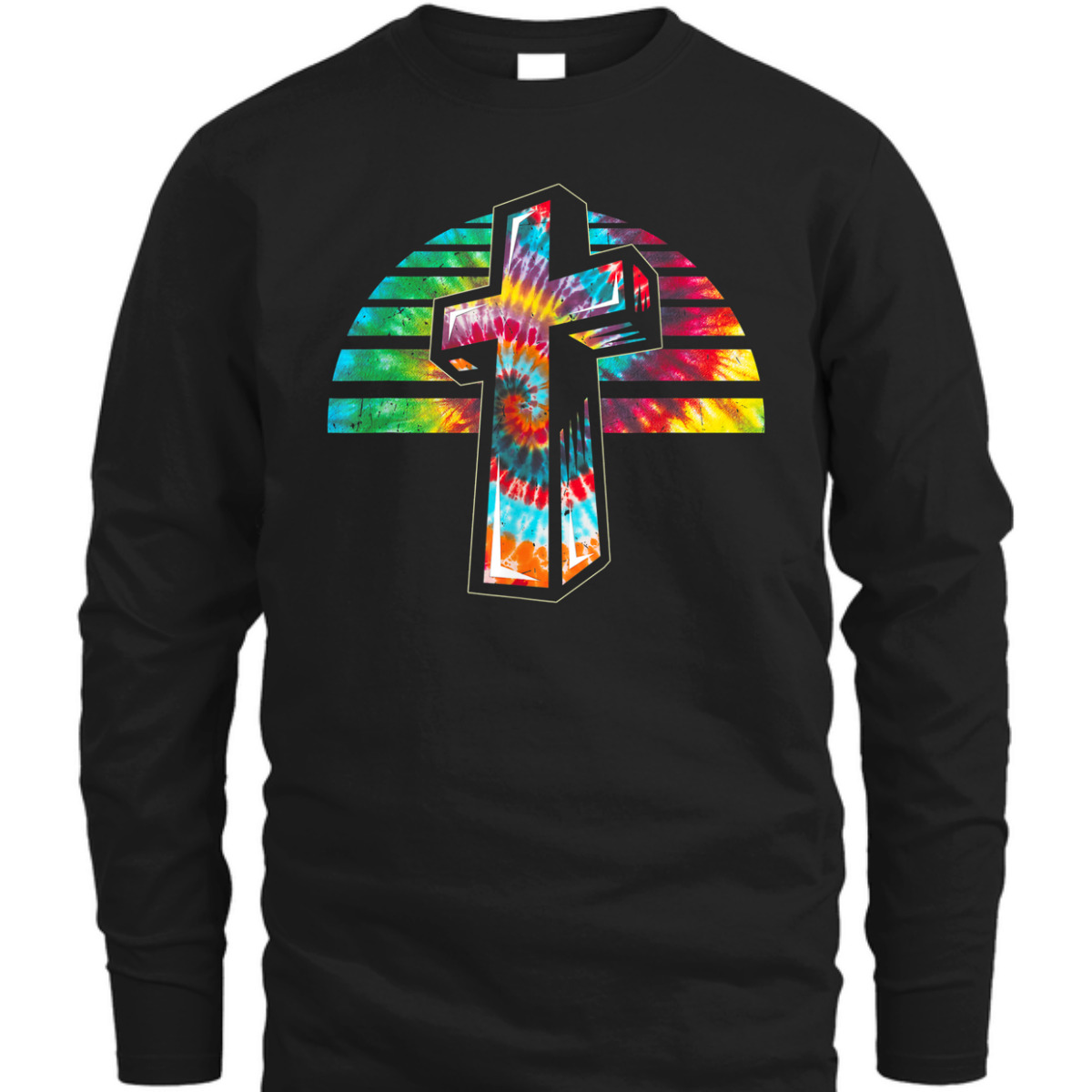 Jesus Christian Cross Tie Dye Rainbow Religious T-Shirt Jesus Christian Cross Tie Dye Rainbow Religious T-Shirt