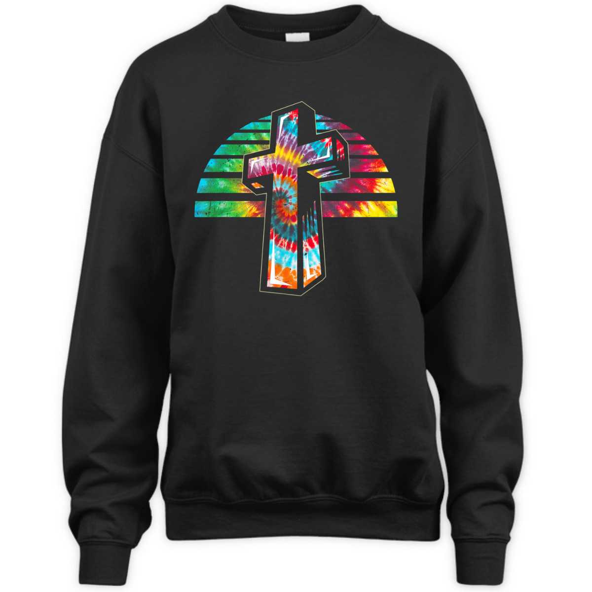 Jesus Christian Cross Tie Dye Rainbow Religious T-Shirt Jesus Christian Cross Tie Dye Rainbow Religious T-Shirt