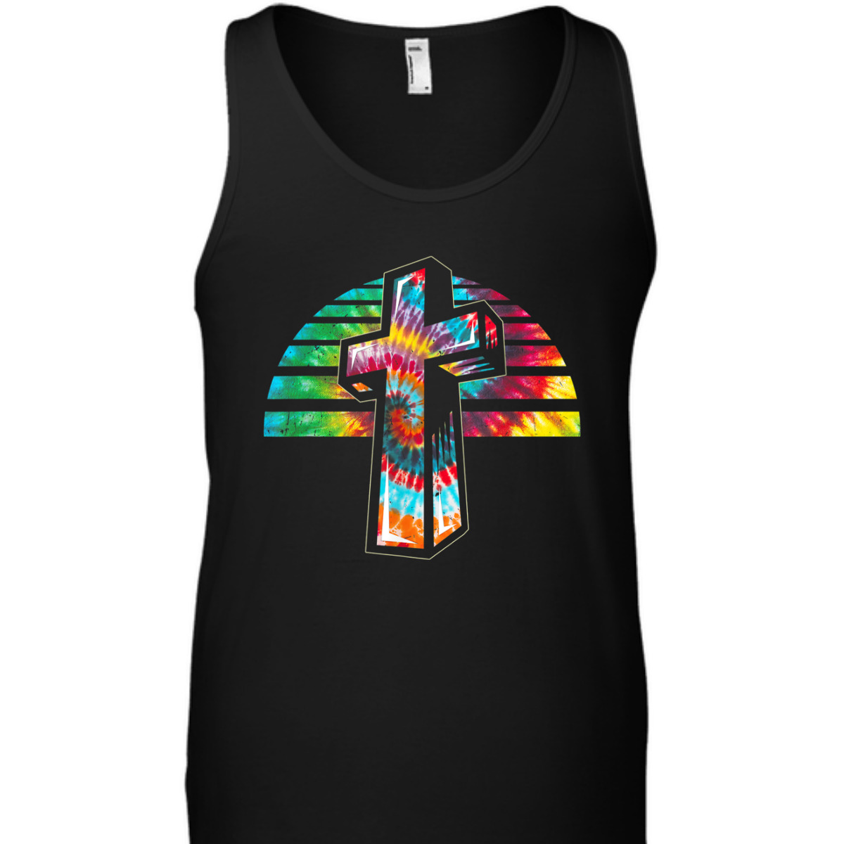 Jesus Christian Cross Tie Dye Rainbow Religious T-Shirt Jesus Christian Cross Tie Dye Rainbow Religious T-Shirt