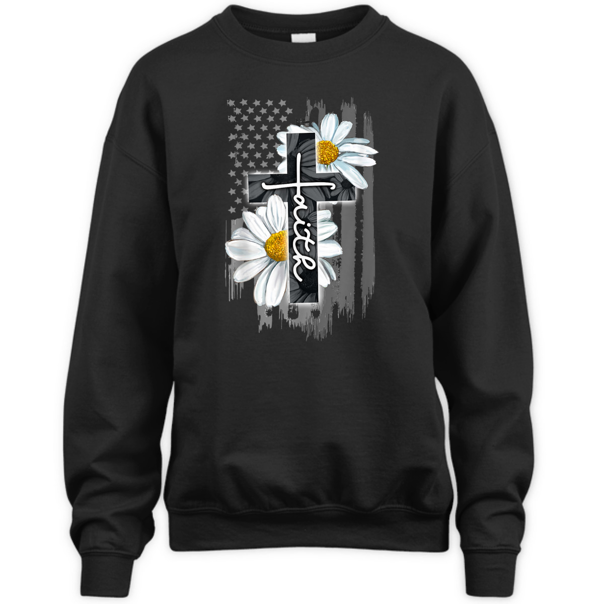 Faith American Flag Daisy Christian Faith Jesus God Lover T-Shirt Faith American Flag Daisy Christian Faith Jesus God Lover T-Shirt